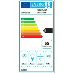 Davoline Feel Glass Απορροφητήρας Καμινάδα 60cm Μαύρος Davoline Feel Glass Απορροφητήρας Καμινάδα 60cm Μαύρος